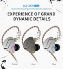 KZ ZSN PRO In Ear Earphone 1BA 1DD Hybrid Drive HIFI Sport Noise Cancelling Earbud Headset  ZES ZEXPRO EDC EDS DQ6S