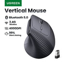 UGREEN Bluetooth 2.4G Vertical Wireless Mouse  Ergonomic 4000DPI 6 Mute Buttons for MacBook Tablet Laptops