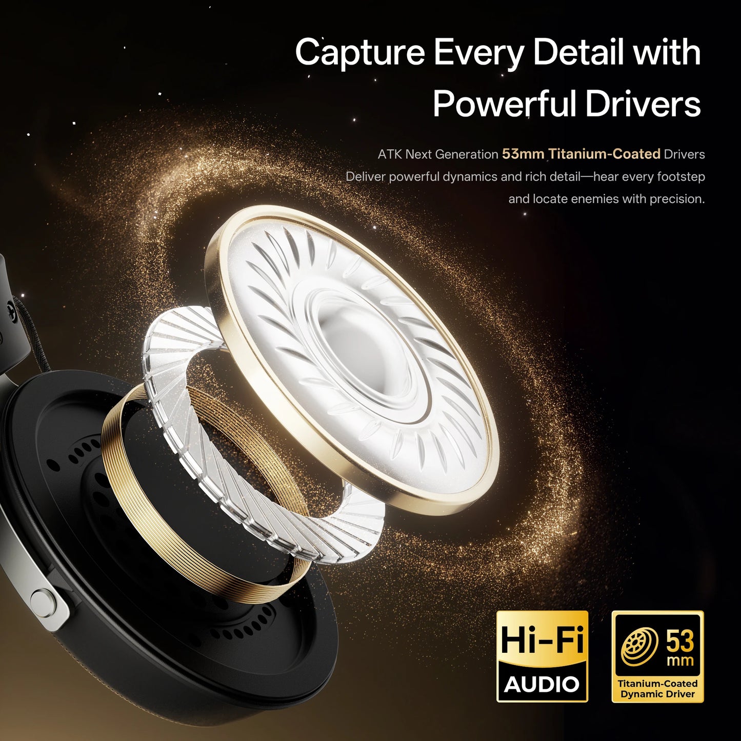 ATK N9 Game Headset Three Mode Wireless Headworn PS5  PC Gaming Headset Microphone Virtual 7.1 Surround Noise Reduction Headset