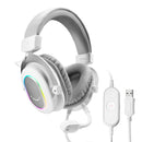 Fifine Dynamic RGB Gaming Headset with Mic Over-Ear Headphones 7.1 Surround Sound PC PS4 PS5 3 EQ Options Game Movie Music - H6