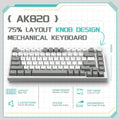 AJAZZ AK820 Wired With Rotary Volume Buttons Hot-Swappable Keys For Office And Home Mechanical Keyboards