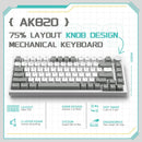 AJAZZ AK820 Wired With Rotary Volume Buttons Hot-Swappable Keys For Office And Home Mechanical Keyboards