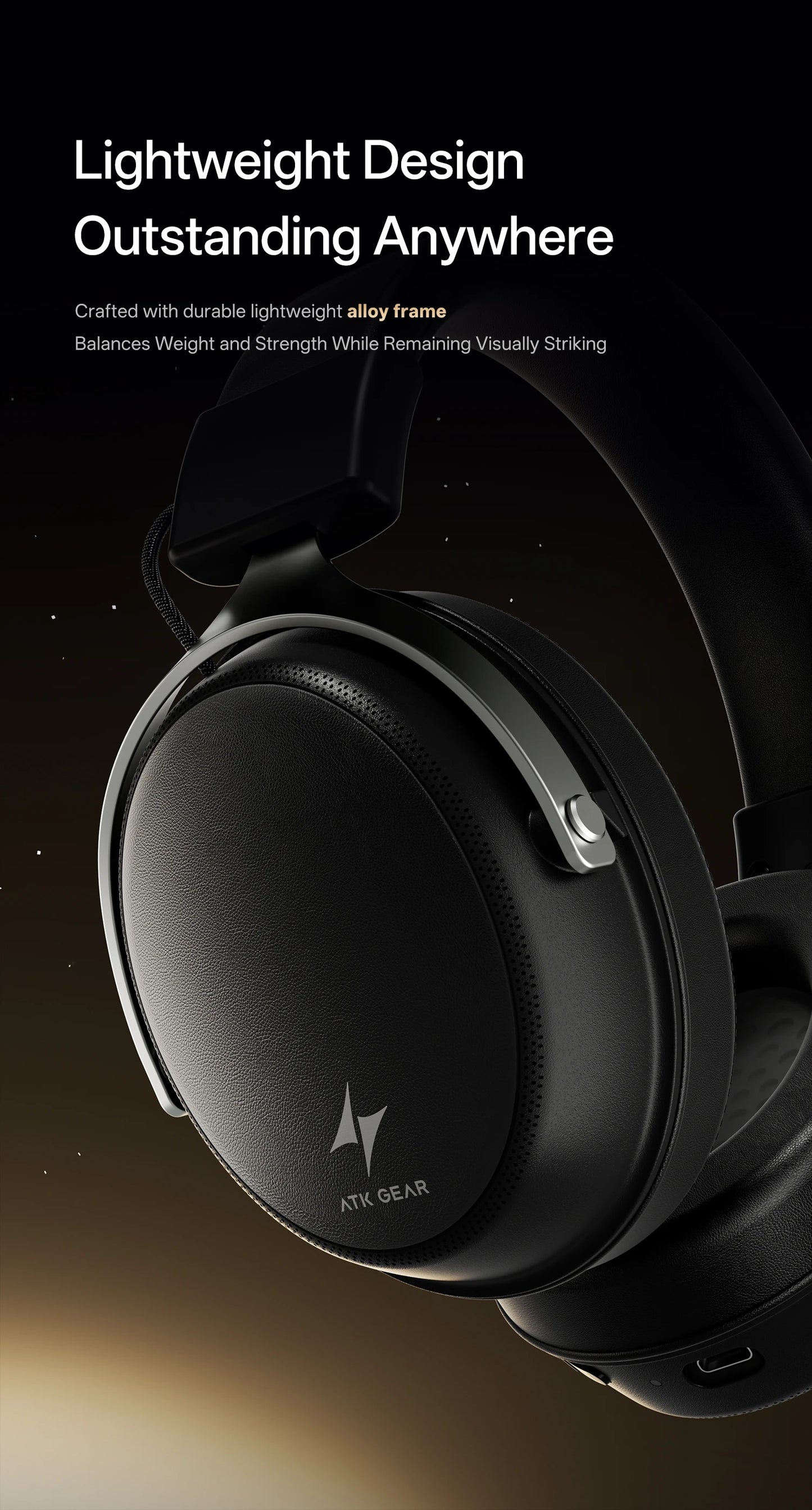 ATK N9 Game Headset Three Mode Wireless Headworn PS5  PC Gaming Headset Microphone Virtual 7.1 Surround Noise Reduction Headset