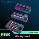 TISHRIC RGB Mini Mechanical keyboard USB 3+1/4/6+1 key Macro Keyboard Compatible gaming  For Photoshop Copy and Paste Shortcuts