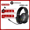Onikuma Gt808 Three Modes with Mic E-Sports Wireless Gaming Headset Rgb Lighting Supports Bluetooth 5.3 / 2.4g / Aux 3.5mm
