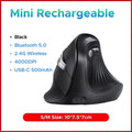 UGREEN Vertical Mouse Wireless Bluetooth5.0 2.4G Ergonomic 4000DPI 6 Mute Buttons for MacBook Tablet Laptops Computer PC Mice