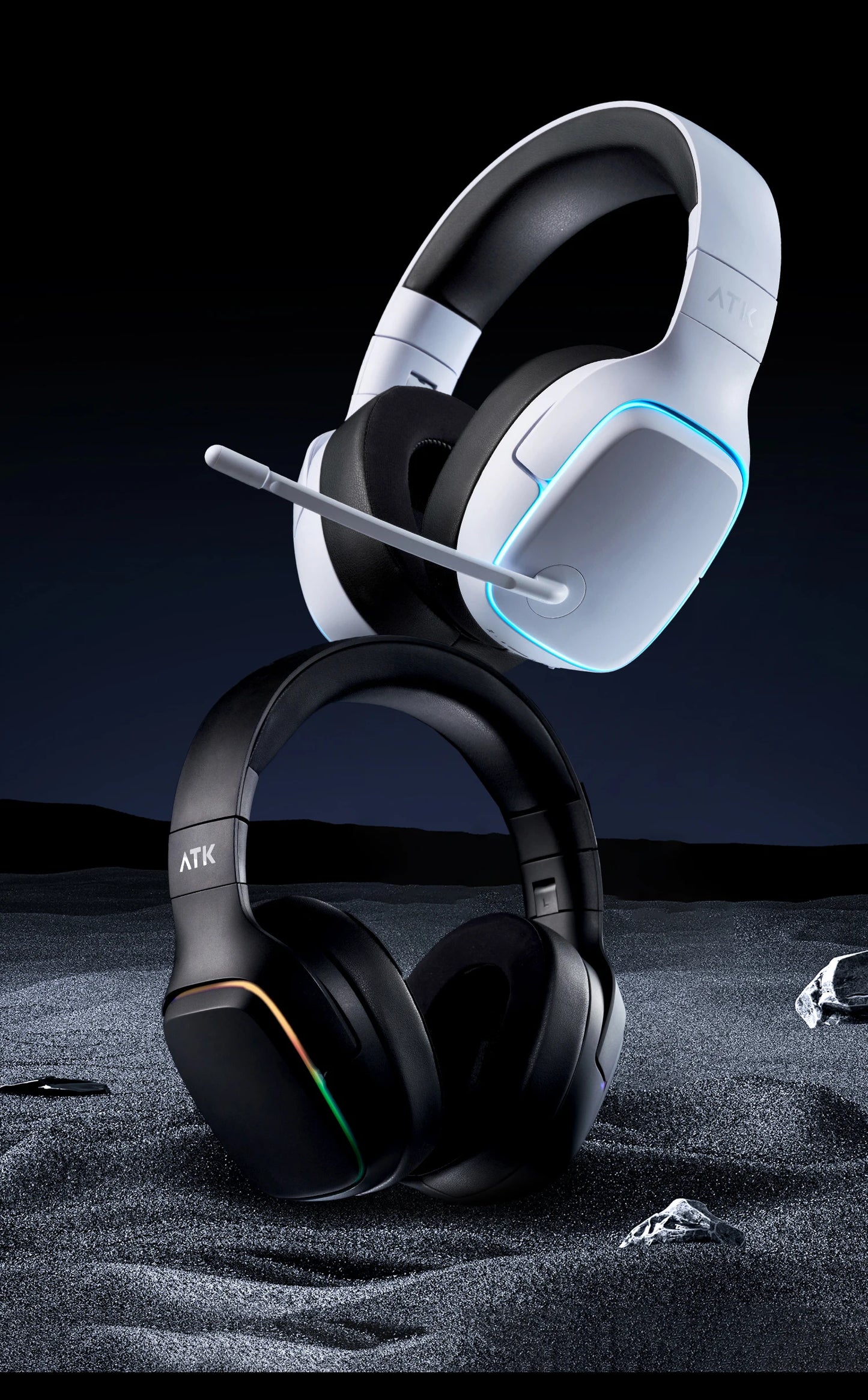 ATK N9 Game Headset Three Mode Wireless Headworn PS5  PC Gaming Headset Microphone Virtual 7.1 Surround Noise Reduction Headset