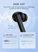 QCY T13 ANC Active Noise Cancelling Wireless Earbuds Bluetooth 5.3 Headphones 4 Mics ENC Clear Calls Earphones 30H Playtime IPX5