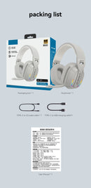 MZYDM Over Ear Headset Bluetooth5.4 Wireless Stereo Gaming B500 Earphones Built-in Mic RGB Light Low Latency Headphones For PC