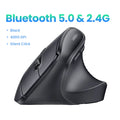 UGREEN Bluetooth 2.4G Vertical Wireless Mouse  Ergonomic 4000DPI 6 Mute Buttons for MacBook Tablet Laptops