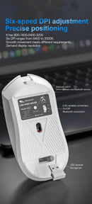 SMAILWOLF RS7 Bluetooth Wireless Mouse Three-Mode Gaming Notebook Desktop Computer Gaming PAW3311 Suitable for Big Hands