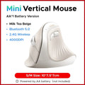 UGREEN Vertical Mouse Wireless Bluetooth5.0 2.4G Ergonomic 4000DPI 6 Mute Buttons for MacBook Tablet Laptops Computer PC Mice