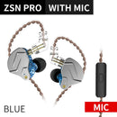 KZ ZSN PRO In Ear Earphone 1BA 1DD Hybrid Drive HIFI Sport Noise Cancelling Earbud Headset  ZES ZEXPRO EDC EDS DQ6S