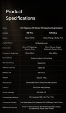 ATK N9 Game Headset Three Mode Wireless Headworn PS5  PC Gaming Headset Microphone Virtual 7.1 Surround Noise Reduction Headset