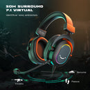 Fifine Dynamic RGB Gaming Headset with Mic Over-Ear Headphones 7.1 Surround Sound PC PS4 PS5 3 EQ Options Game Movie Music - H6