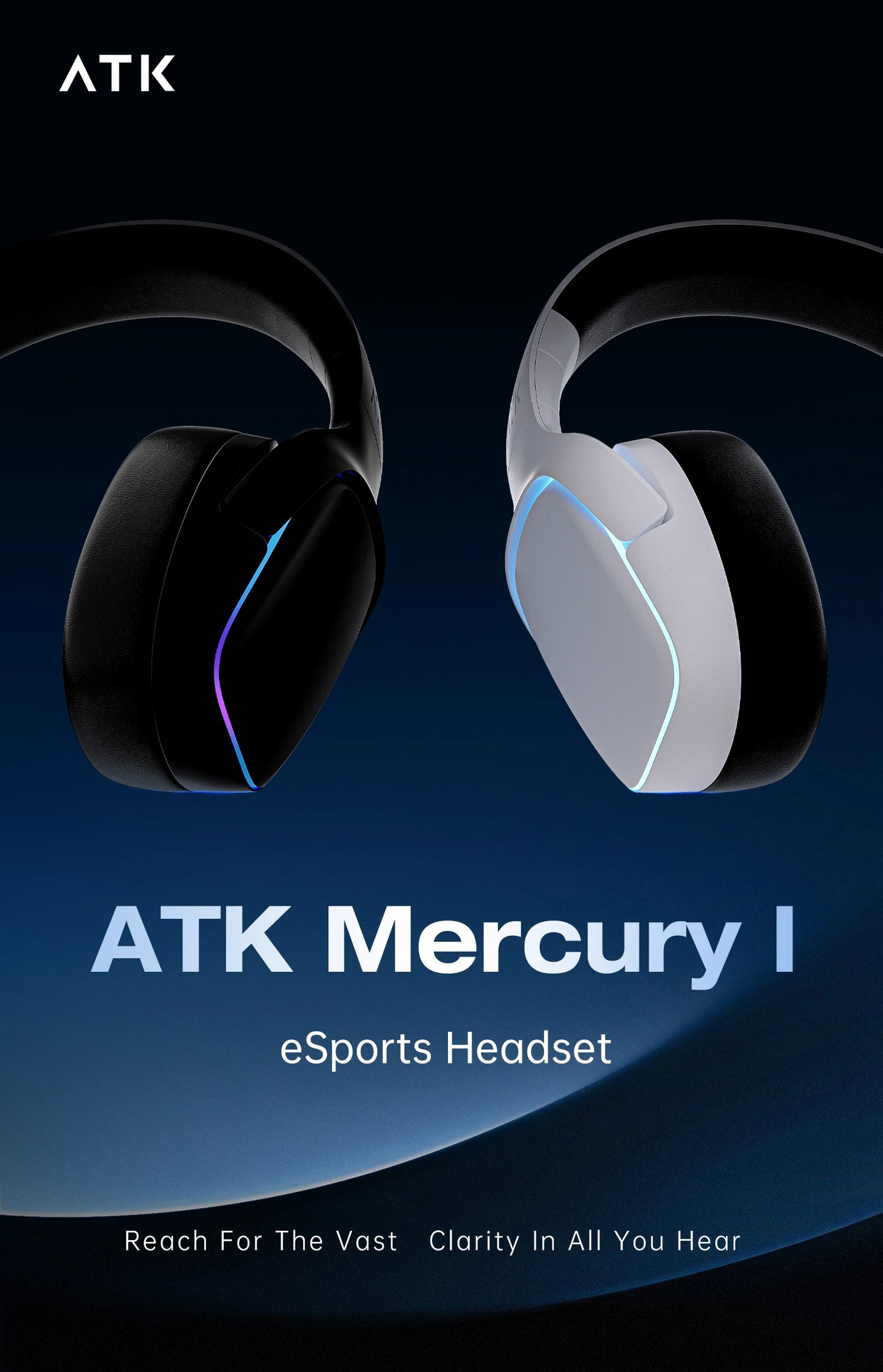 ATK N9 Game Headset Three Mode Wireless Headworn PS5  PC Gaming Headset Microphone Virtual 7.1 Surround Noise Reduction Headset