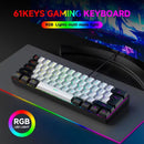 2026 New Portable Wired Mini Mechanical Keyboard K61 Mini Keyboard Wired 61 Keys Phantom RGB,Black White Red Red/Blue Switch New