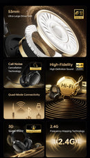 ATK N9 Game Headset Three Mode Wireless Headworn PS5  PC Gaming Headset Microphone Virtual 7.1 Surround Noise Reduction Headset