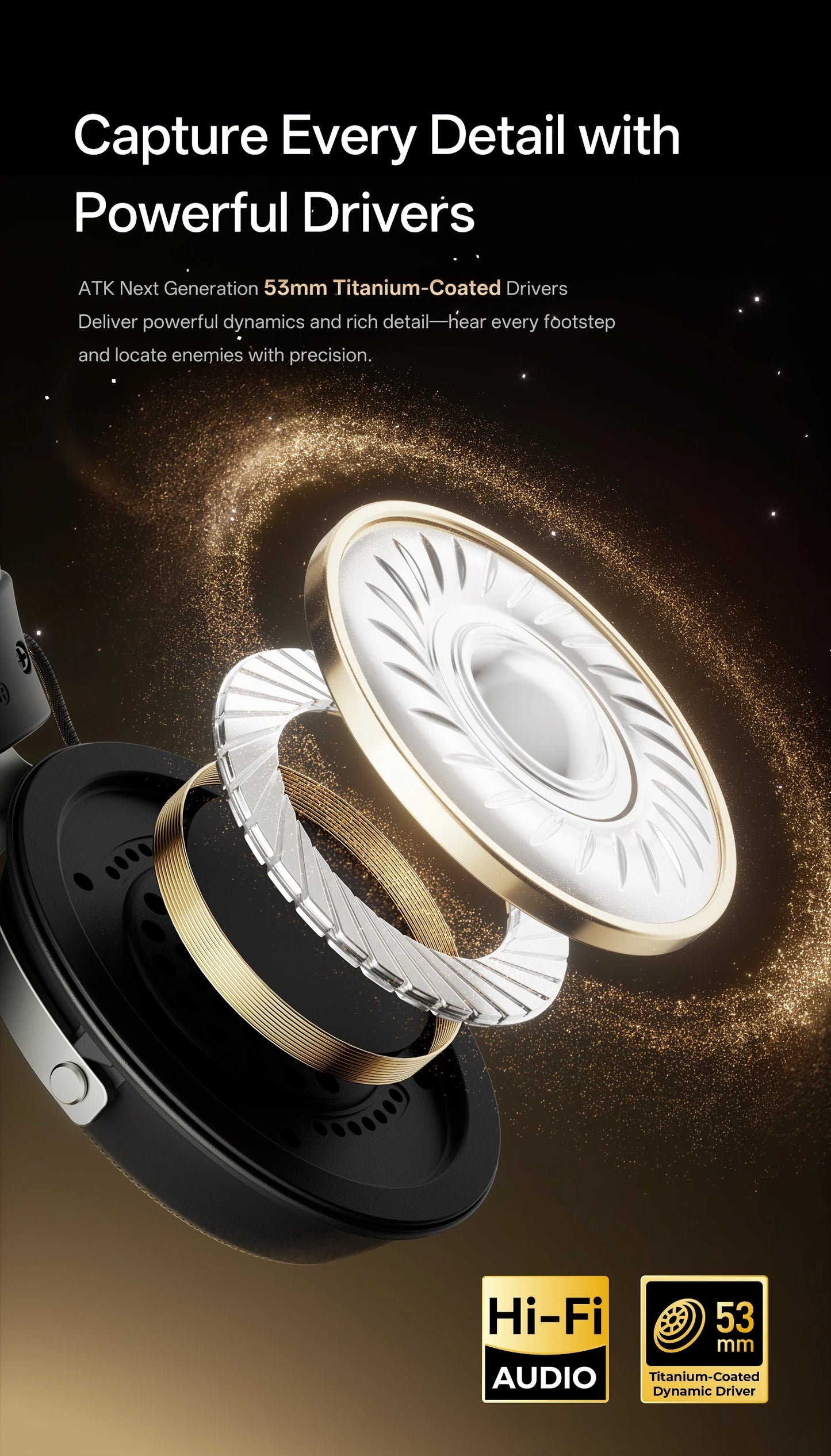 ATK N9 Game Headset Three Mode Wireless Headworn PS5  PC Gaming Headset Microphone Virtual 7.1 Surround Noise Reduction Headset
