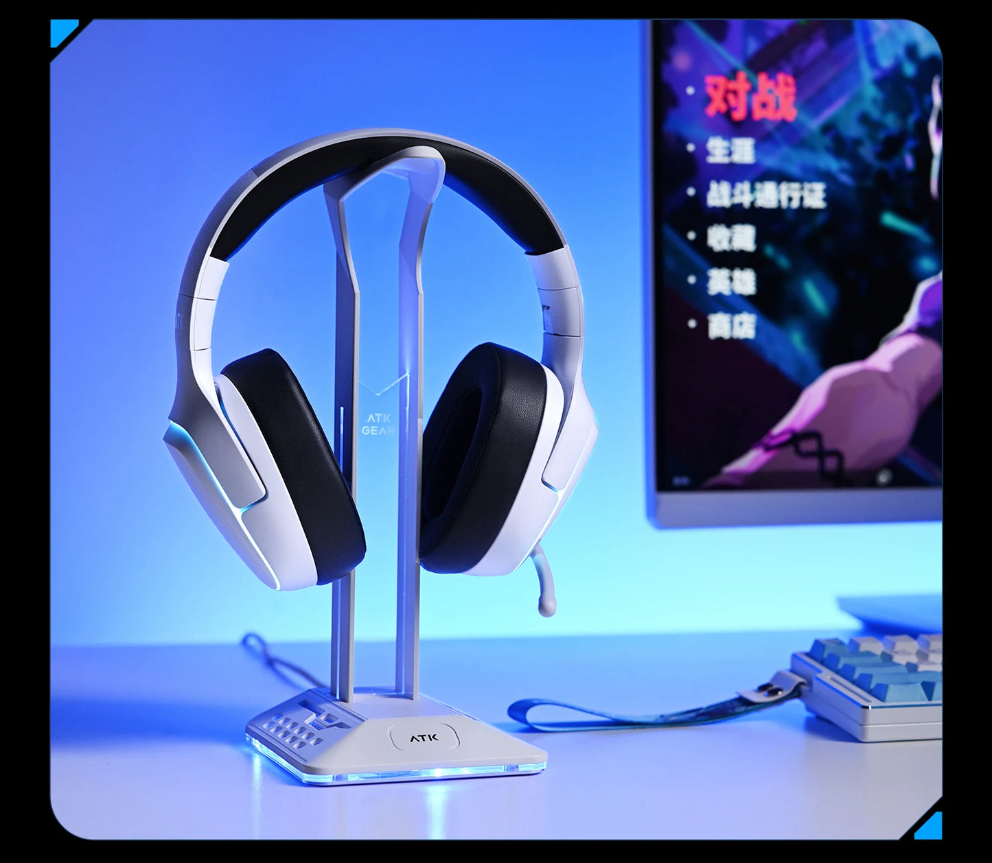ATK N9 Game Headset Three Mode Wireless Headworn PS5  PC Gaming Headset Microphone Virtual 7.1 Surround Noise Reduction Headset